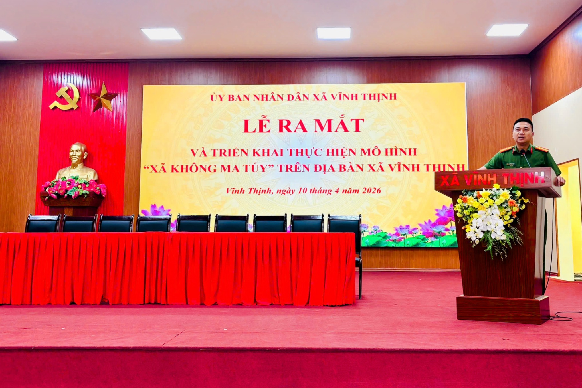 Xã Vĩnh Thịnh tổ chức Lễ ra mắt và triển khai thực hiện mô hình “Xã không ma túy”